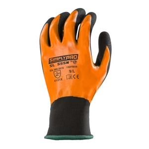 ÚJ! SZERELŐKESZTYŰ DUPLARÉTEGŰ VÉGIG NARANCS NITR MÁRTOTT