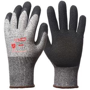 EUROCUT 5 SZÜRKE VÁGÁSBIZT.TENYERÉN FEKETE KREPP LATEX