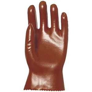 MÁRTOTT PVC KESZTYŰ, BORDÓ, SAV/LÚG/OLAJÁLLÓ, 27CM-ES